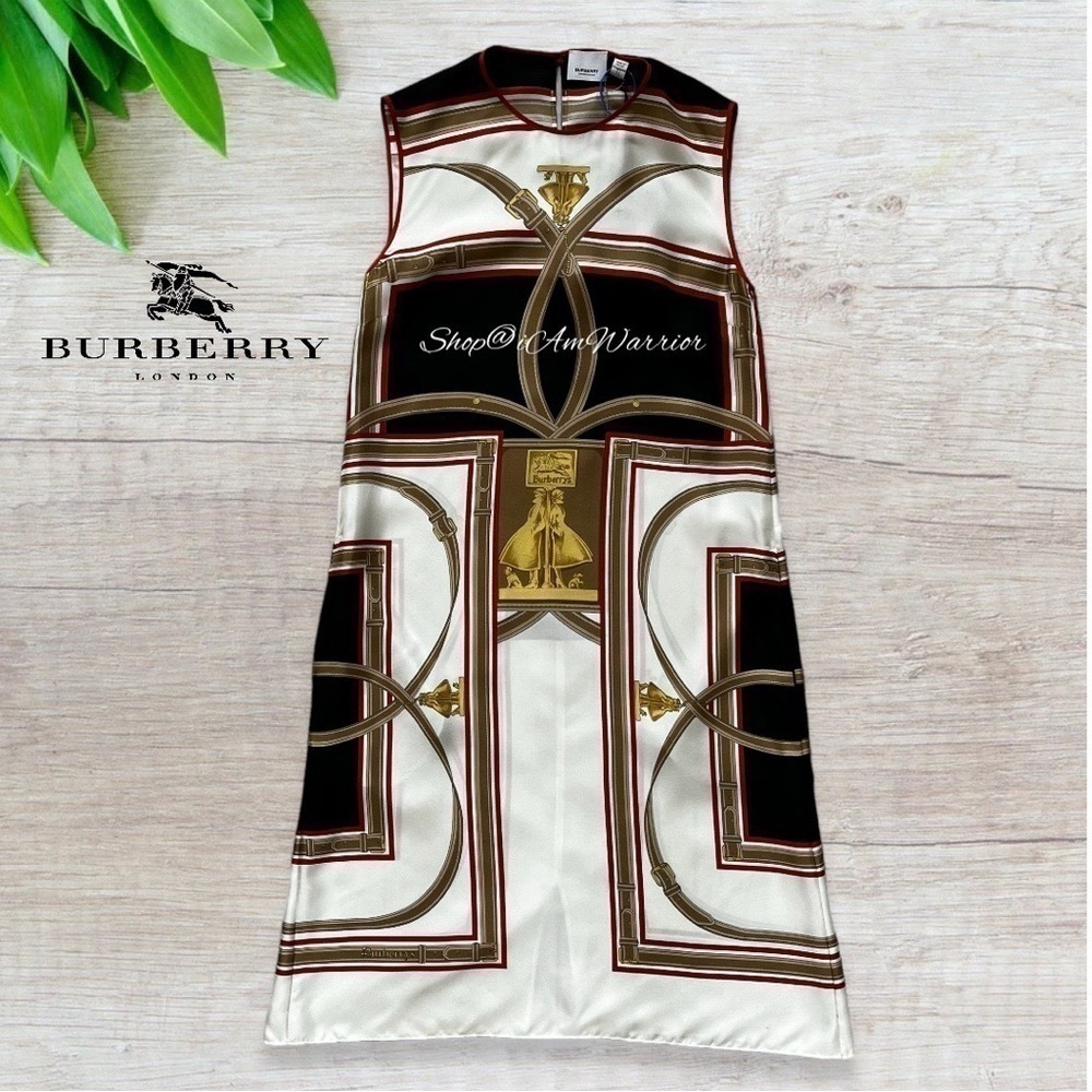 Burberry NWT silk shift dress in equestrian archive scarf print *shop@iamwarrior - Picture 5 of 13